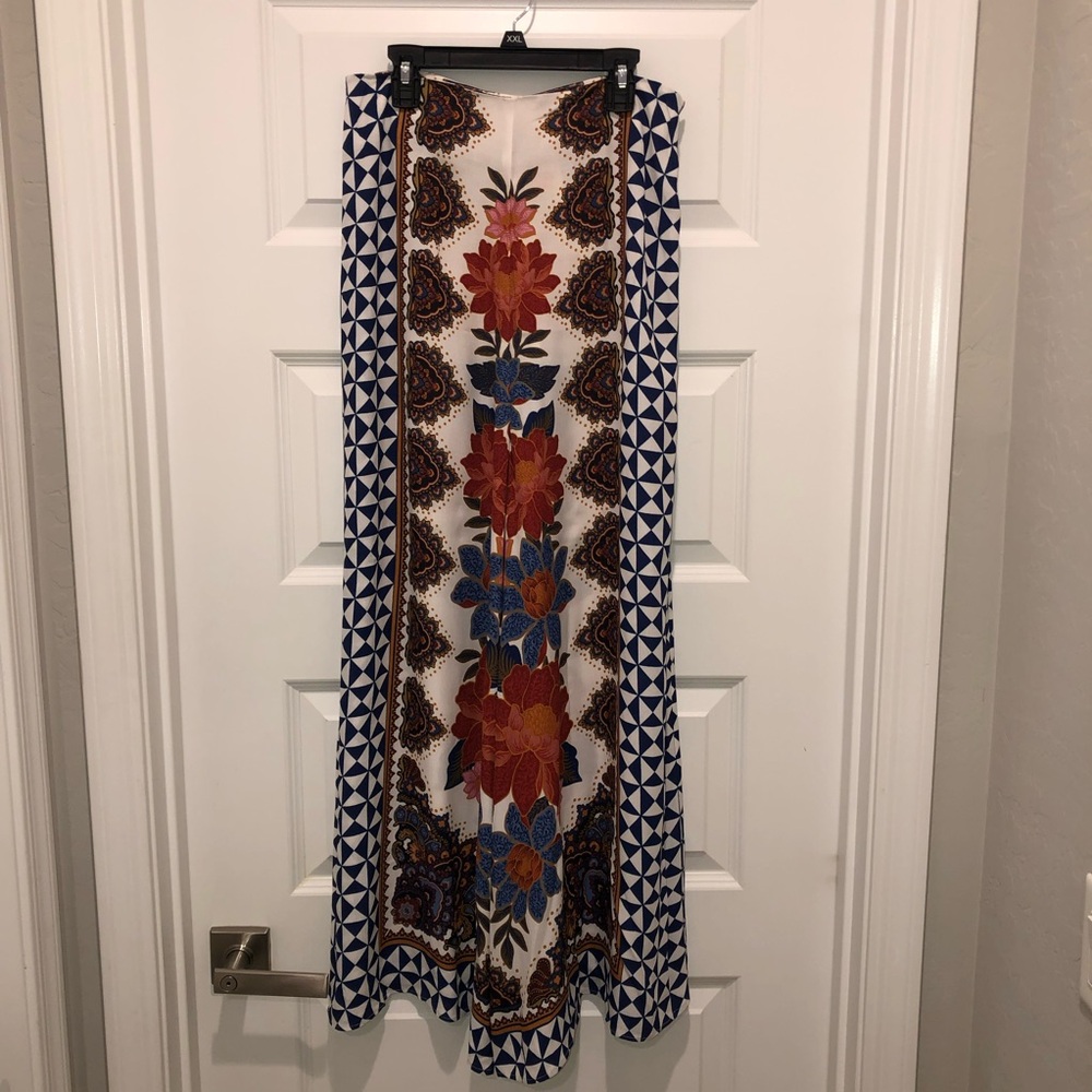 New Farm Rio x Anthropologie Wide Leg Printed Palazzo Pants Trousers sz S - Picture 9 of 10
